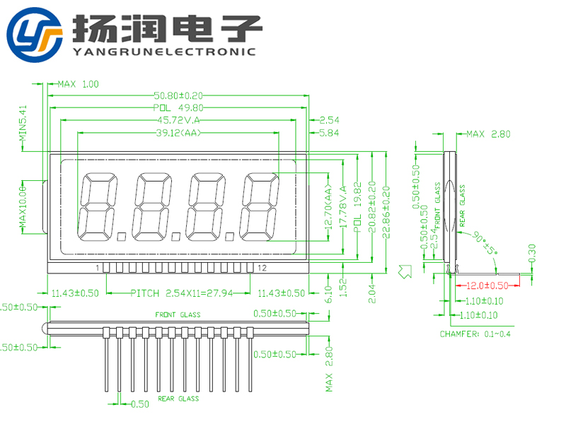 lcd段碼液晶屏設(shè)計(jì)圖紙分析-揚(yáng)潤(rùn)電子